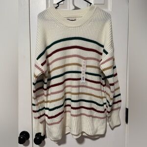 Women’s long sleeve cream pullover sweater shirt soft outdoor casual office worj